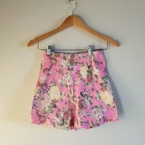 Floral Elastic Shorts